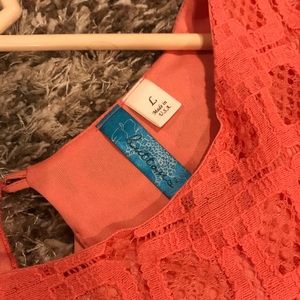 Beautiful coral orange dress.